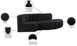 Arc - Velvet 4 Piece L-Shaped Modular Sofa