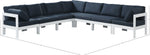 Nizuc - Outdoor Patio 7 Piece Modular Sectional With White Frame