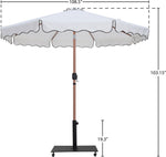 Amalfi - Aluminum Patio Umbrella - Black Base / Light Brown Pole