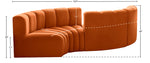 Arc - Velvet 4 Piece Curved Modular Sofa