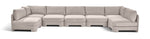 Hammond - Velvet Performance Fabric Upholstered 7 Piece U-Shaped Armless Sectional