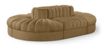 Rummi - Oval Velvet Performance Fabric Upholstered 6 Piece Modular Sectional