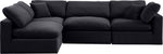 Comfy - 4 Piece Velvet Modular Armless Sectional