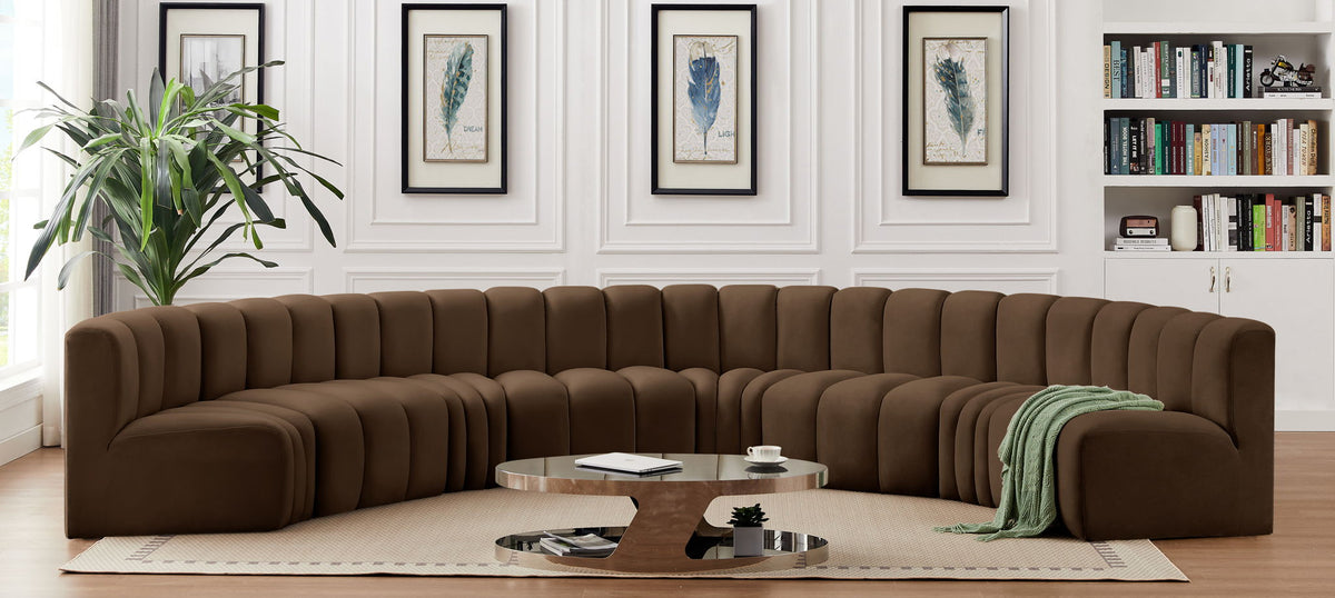 Arc - Velvet 8 Piece U-Shaped Modular Sofa