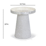 Coast - Seashell Round Side Table - Pearl White