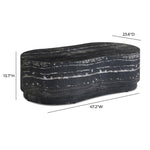 Hades - Indoor / Outdoor Faux Marble Concrete Coffee Table - Black