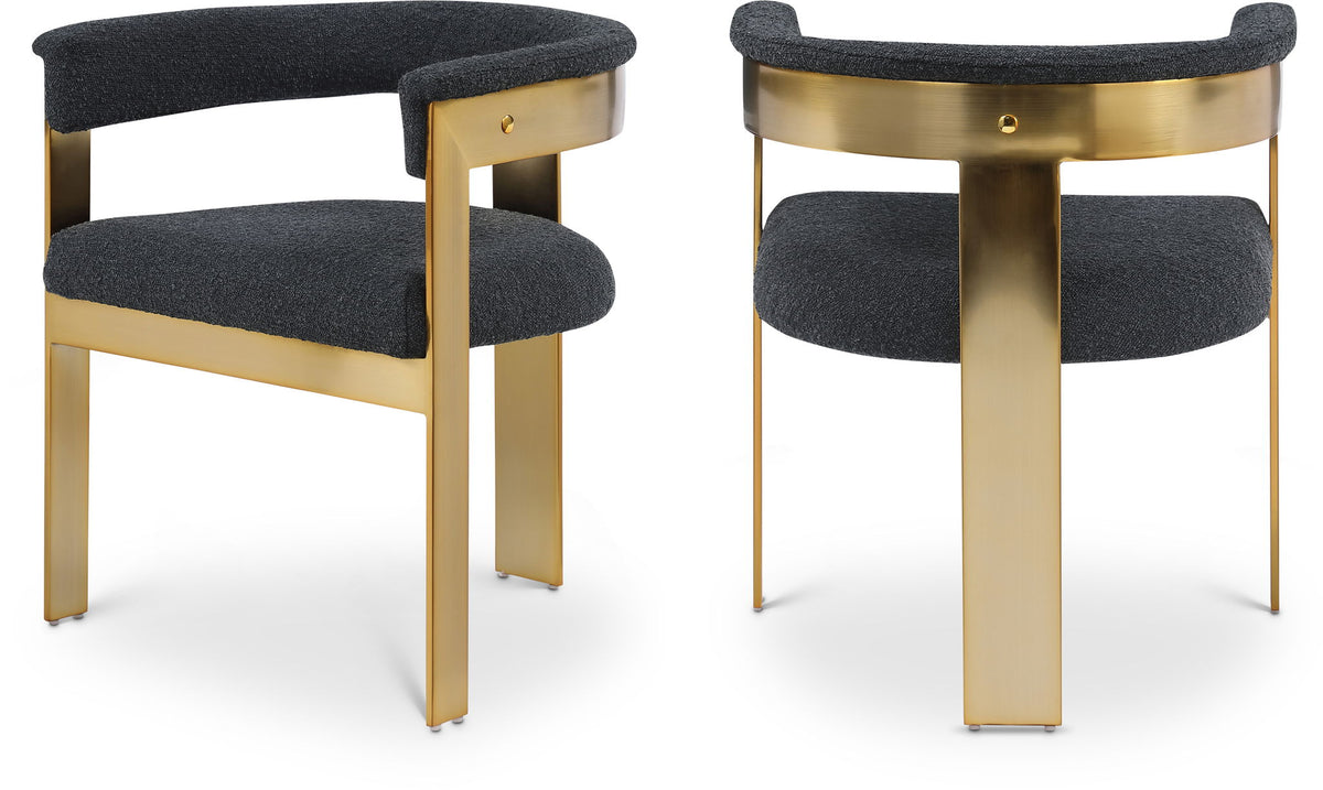 Romeo - Boucle Dining Chair With Gold Base (Set of 2)