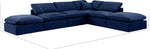 Indulge - Velvet 6 Piece Modular Armless Sectional