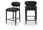 Riccio - Faux Leather Stool - Black Frame