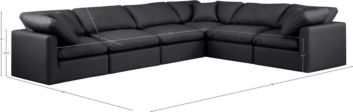 Indulge - Faux Leather 6 Piece Modular Corner Sectional