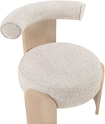 Calder - Linen Textured Fabric Upholstered Accent Chair - Painted Natural Base