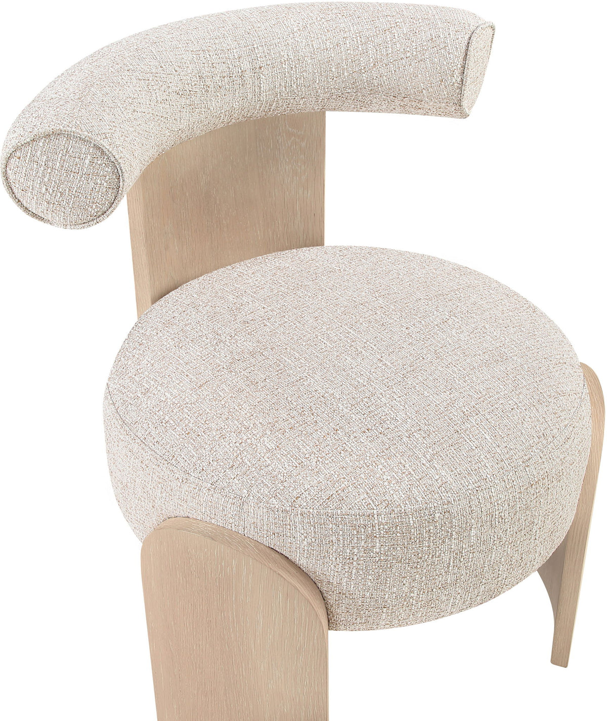 Calder - Linen Textured Fabric Upholstered Accent Chair - Painted Natural Base