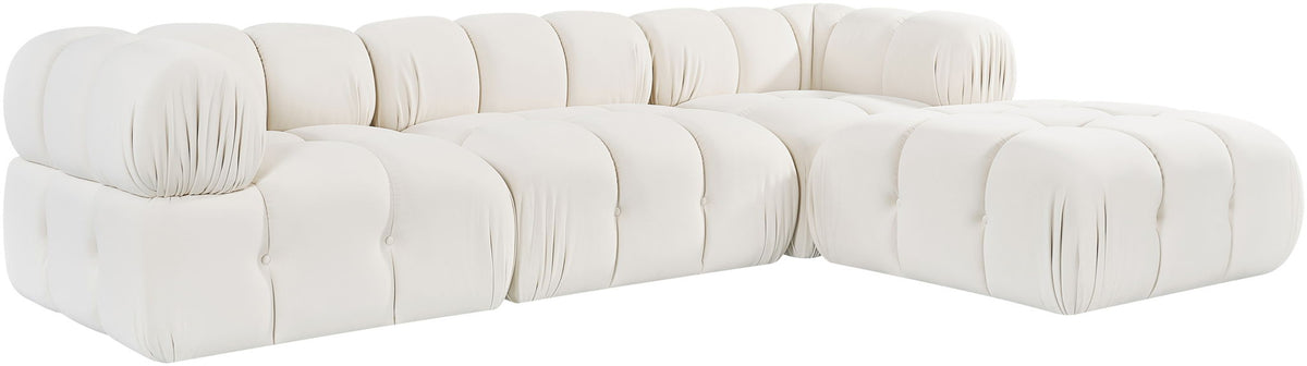 Orin - Velvet 4 Piece Modular Sectional With Chaise