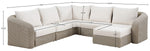 Seacrest - Olefin Water Resistant Fabric And Wicker 6 Piece Outdoor Patio Modular Sectional