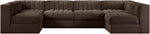 Rummi - Armless Velvet Performance Fabric Upholstered 6 Piece Modular Sectional