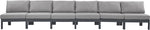 Nizuc - Outdoor Patio 6 Seat Armless Modular Sofa With Gray Frame