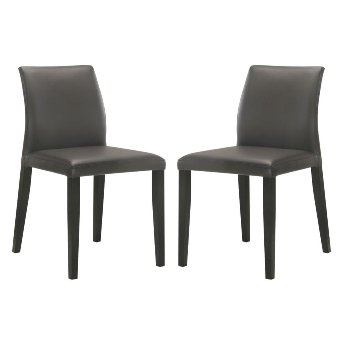 Elyza - Full Back Top Grain Leather Upholstered Wood Dining Chairs (Set of 2)