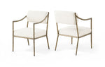 Bastille - Upholstered Dining Arm Chair (Set of 2) - Brass Frame