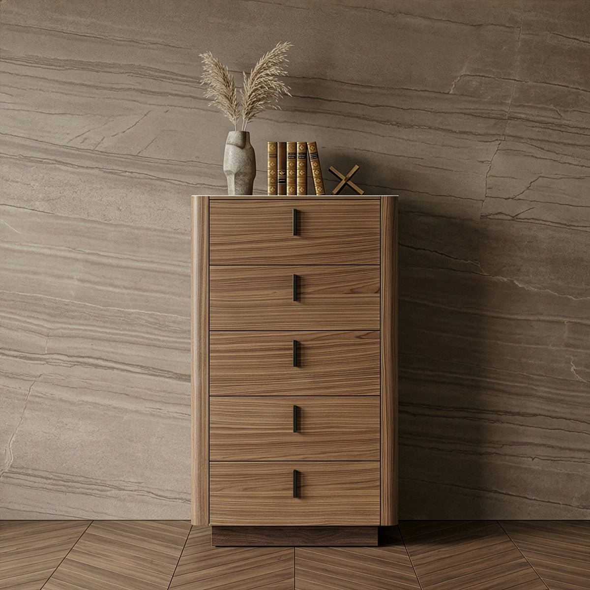 Chelton- Contemporary Walnut and White Ceramic Chest by VIG Furniture - View 11