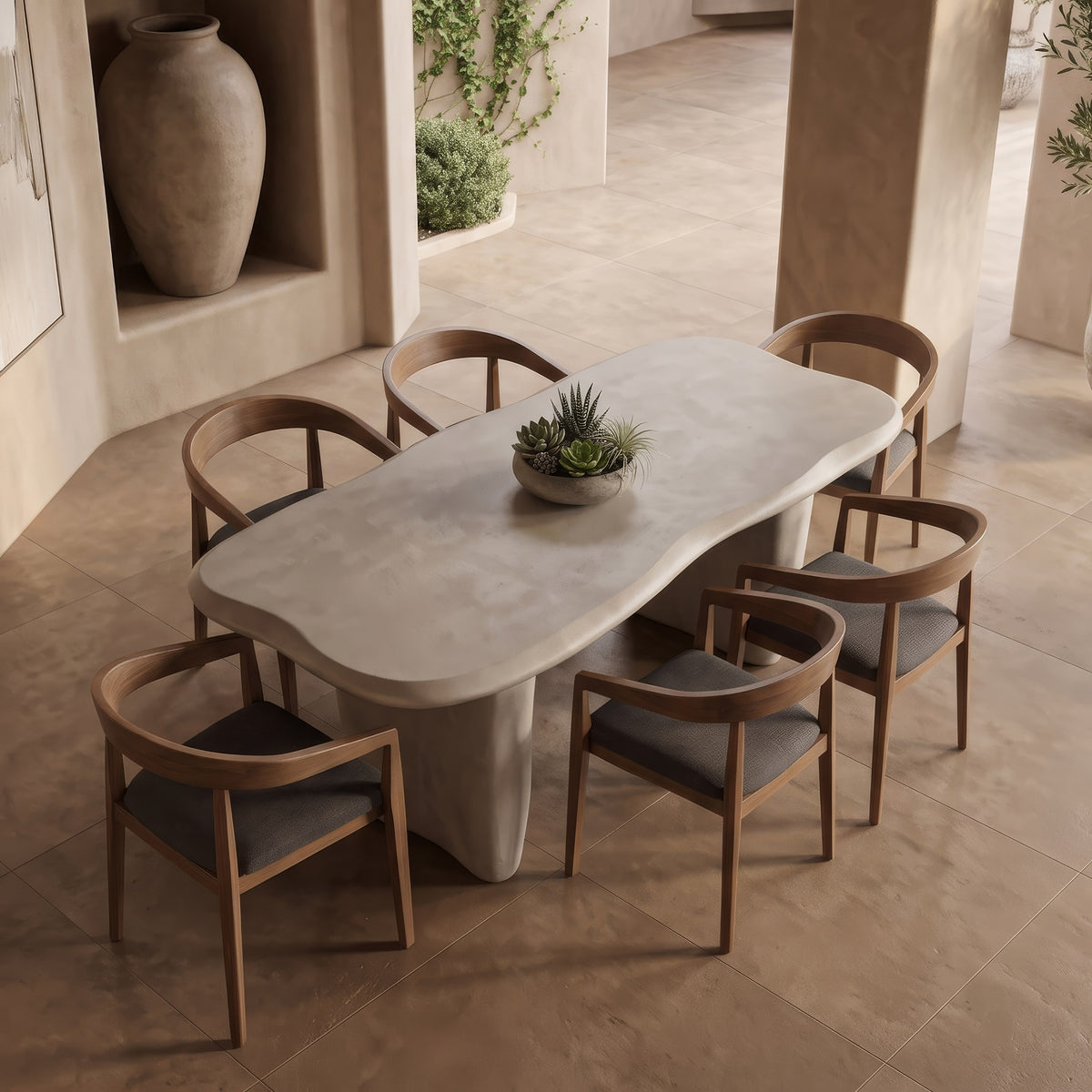 Nouveau Slone - Modern Beige Concrete Dining Table by VIG Furniture - View 9