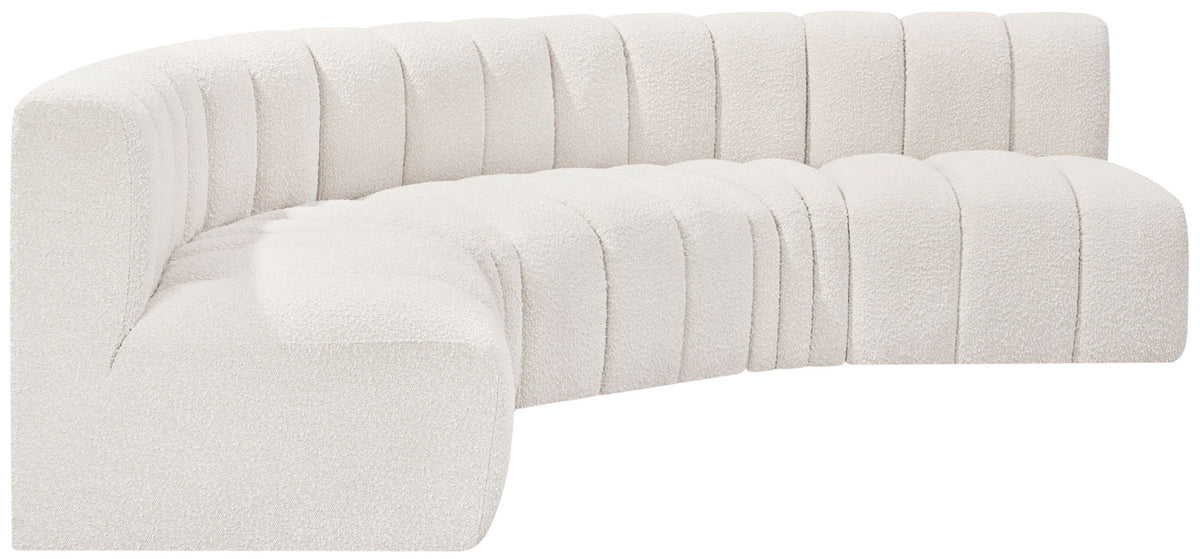 Arc - Boucle Fabric 5 Piece U-Shaped Modular Sofa
