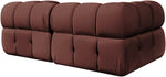 Orin - Velvet Performance Fabric Upholstered 2 Piece Modular Sofa (2 Corner Chairs)