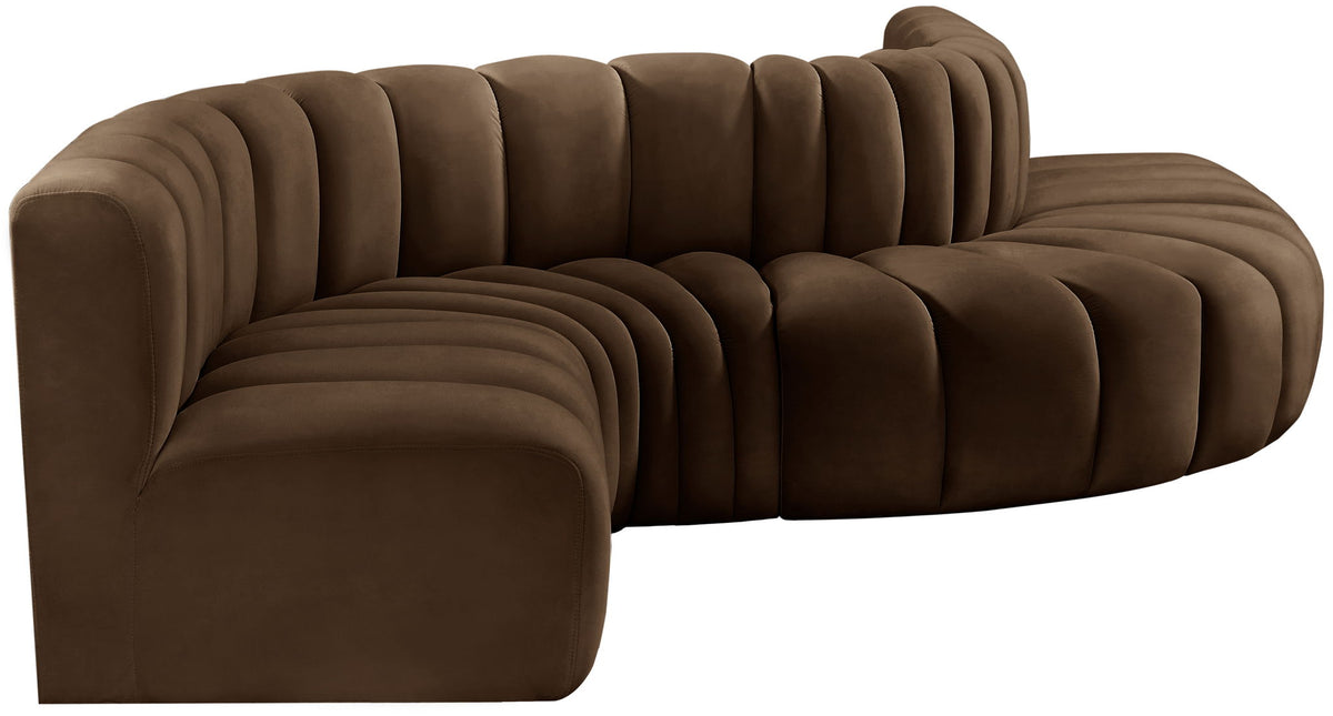 Arc - Velvet 6 Piece Curved Modular Sofa