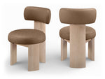 Atelier - Vegan Leather Upholstered Dining Chair (Set of 2) - Painted Natural Frame