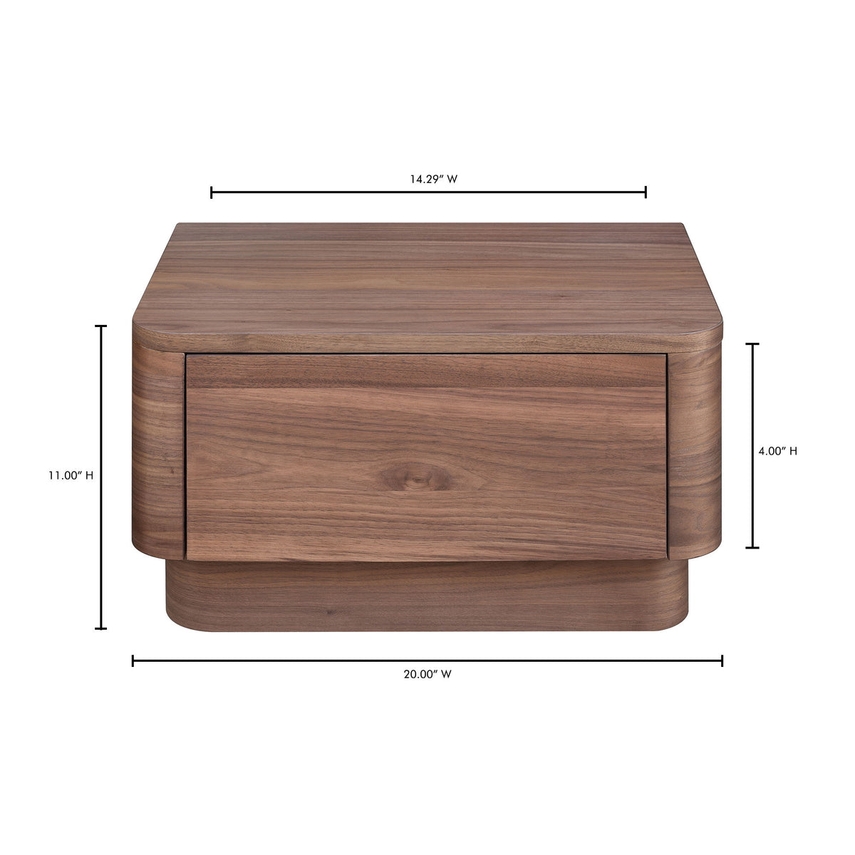 Round Off - Nightstand - Walnut