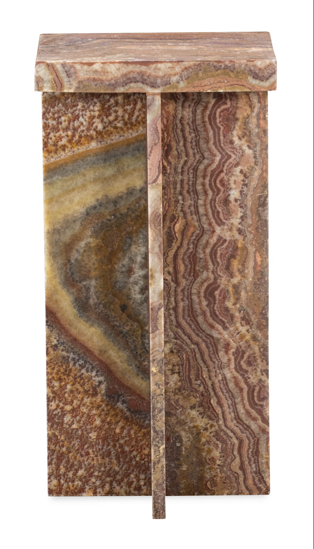 Melange - Denys Spot Table - Red / Light Brown