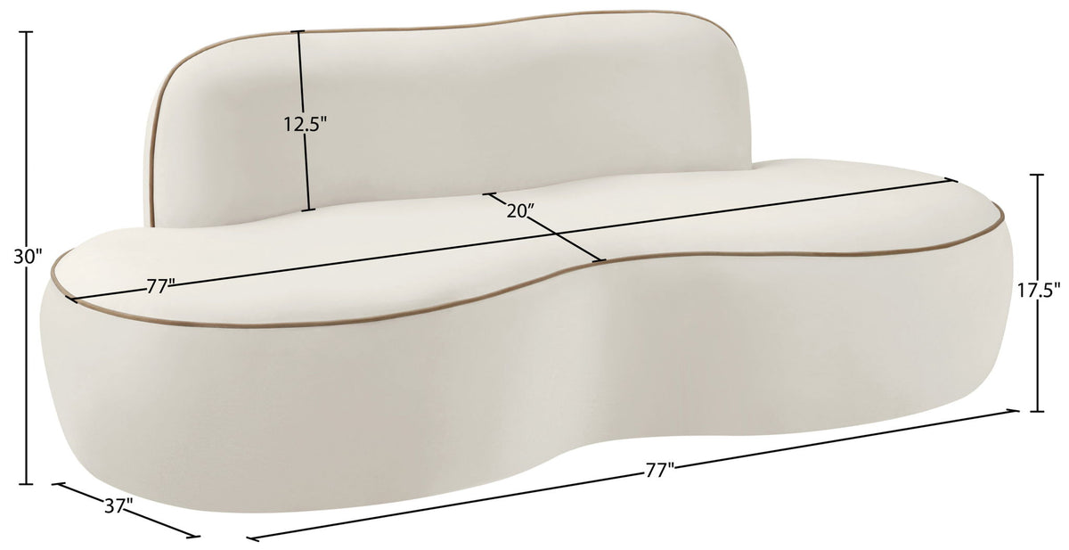 Swerve - Velvet 77" Upholstered Loveseat