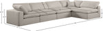 Comfy - 5 Piece Linen Modular Sectional