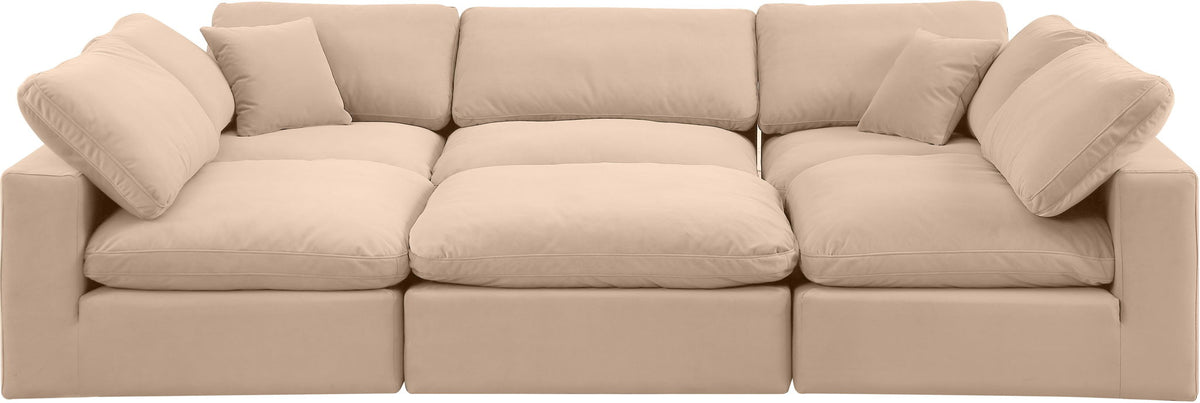 Comfy - 6 Piece Velvet Sectional