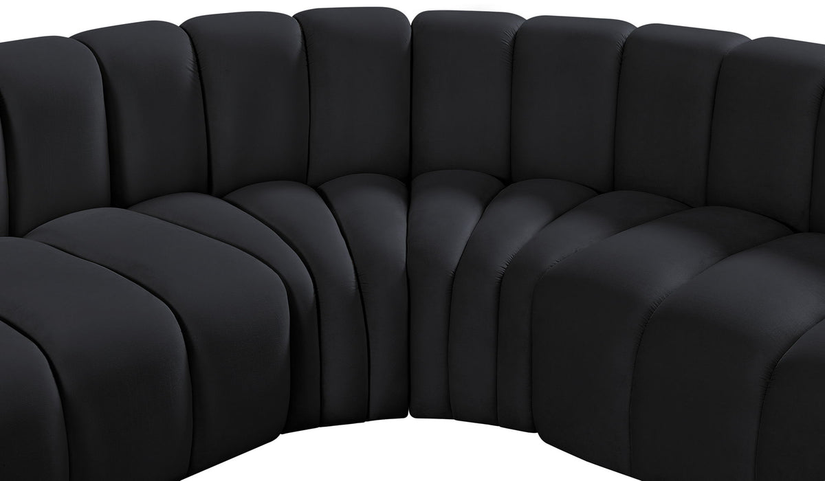 Arc - Velvet 5 Piece U-Shaped Modular Sofa