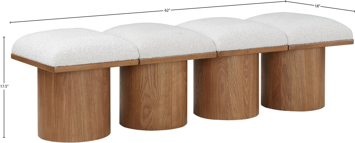 Pavilion - 4 Piece Modular Bench With Brown Base