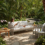 Breeze - Metal Outdoor Sofa With Cushions - Pearl / Cream