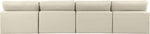 Comfy - Faux Leather Modular Armless Sofa 4 Seats