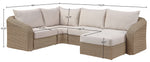 Seacrest - 123.25" Olefin Water Resistant And Wicker 5 Piece Outdoor Patio Modular Sectional