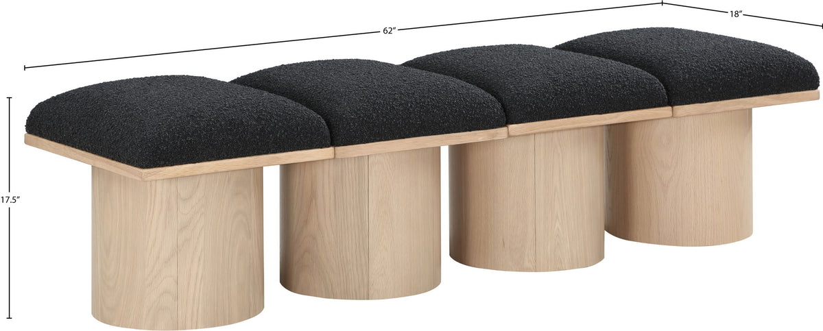 Pavilion - 4 Piece Modular Bench With Natural Base