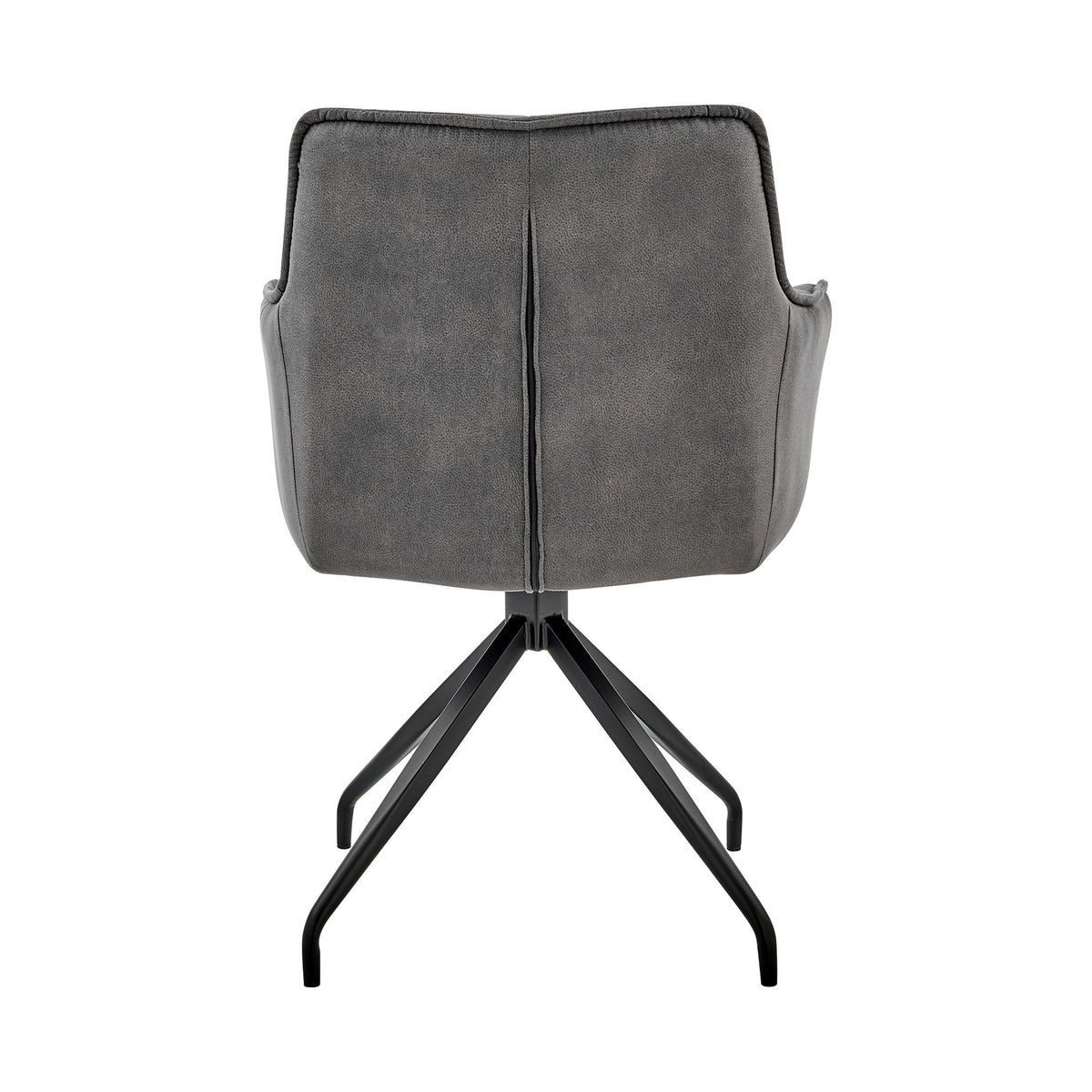 Noah - Fabric And Metal Legs Dining Room Accent Chair (Set of 2) - Charcoal / Black