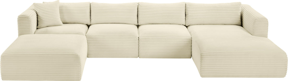 Shaggy - 5 Piece Modular Sectional With Chaise And Ottoman
