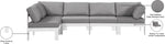 Nizuc - Outdoor Patio 5 Piece Modular Sectional With White Frame
