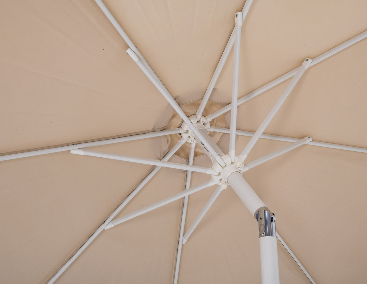 Fiji - Aluminum Patio Umbrella With Round Black And White Base