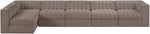 Rummi - Velvet Performance Fabric Upholstered 6 Piece Modular Sectional, L-Shaped (Right)