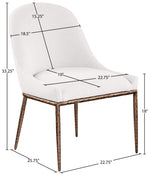 Ferro - Linen Textured Performance Fabric Upholstered Dining Side Chair - Cream / Brushed Bronze