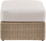 Seacrest - Olefin Water Resistant Fabric And Wicker Outdoor Patio Ottoman/Coffee Table