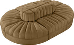 Rummi - Oval Velvet Performance Fabric Upholstered 6 Piece Modular Sectional