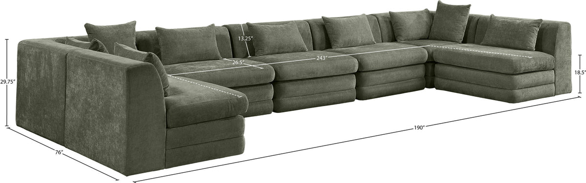 Stellar - 7 Piece Chenille Fabric Upholstered Modular Sectional