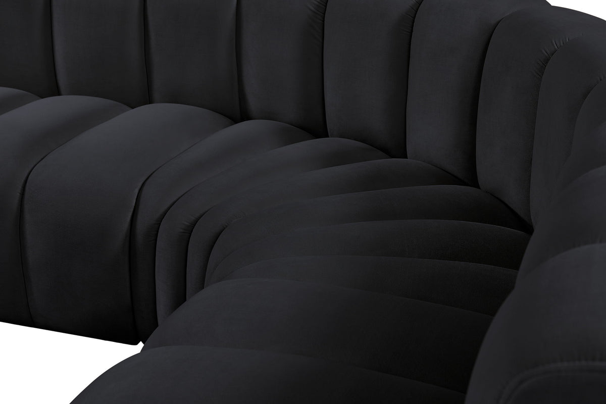 Arc - Velvet 6 Piece Corner Modular Sofa