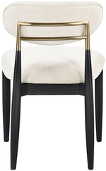 Riccio - Fabric Dining Side Chair (Set of 2) - Black And Gold Frame